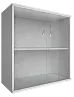 Офисный шкаф низкий широкий со стеклом