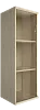 Офисный шкаф узкий средний со стеклом, Л/Пр.