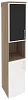 Офисный шкаф высокий узкий лев./прав.(1 низкий фасад ЛДСП + 1 низкий фасад чёрное стекло в раме)