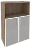 Офисный шкаф средний широкий (2 низких фасада стекло в раме)