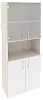 Офисный шкаф высокий широкий (2 низких фасада ЛДСП + 2 низких фасада стекло)