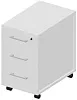  Тумба мобильная узкая (3 ящика, стандартные колёсные опоры, ручки - алюминий)