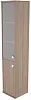 Офисный шкаф высокий узкий комбинированный со стеклом