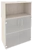 Офисный шкаф средний широкий (2 низких фасада стекло)