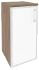 Офисный шкаф низкий узкий белое стекло в раме (лев/прав) 
