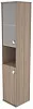 Офисный шкаф высокий узкий полузакрытый со стеклом(Л/Пр)