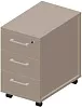  Тумба мобильная узкая (3 ящика, стандартные колёсные опоры, ручки - алюминий)