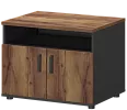 Офисная тумба для оргтехники, с нишей и распашными дверцами