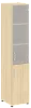 Офисный шкаф узкий комбинированный со стеклом Л/ПР