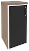 Офисный шкаф низкий узкий лев./прав. (1 низкий фасад чёрное стекло в раме)