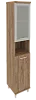 Офисный шкаф высокий узкий со стеклом в раме (левый)