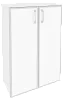 Офисный шкаф средний широкий (2 средних фасада белое стекло в раме)