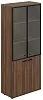 Офисный шкаф высокий широкий со стеклом (задняя стенка ЛДСП)