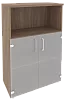 Офисный шкаф средний широкий со стеклом
