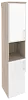 Офисный шкаф высокий узкий лев./прав.(1 низкий фасад ЛДСП + 1 низкий фасад белое стекло в раме)