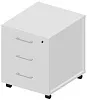Тумба мобильная (3 ящика, стандартные колёсные опоры, ручки - алюминий)