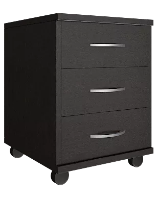 Мобильная офисная тумба с колёсиками и замком, 3 ящика