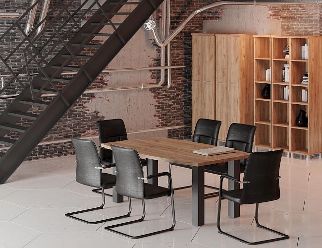 фото столы Фёст Металл Дуб №2